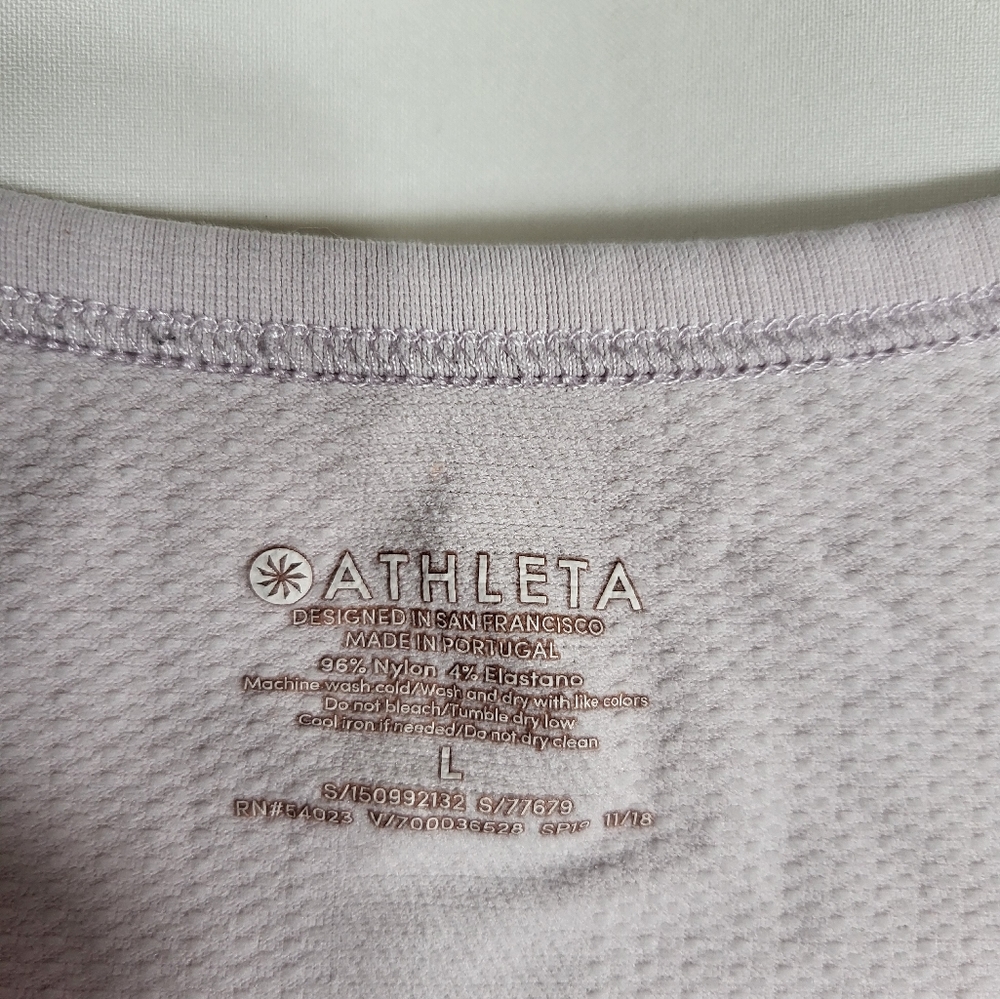 Athleta pale pink athletic top   women's L  #857 - Picture 4 of 5